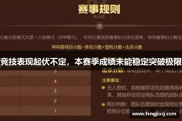 竞技表现起伏不定，本赛季成绩未能稳定突破极限