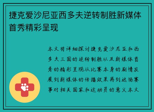 捷克爱沙尼亚西多夫逆转制胜新媒体首秀精彩呈现